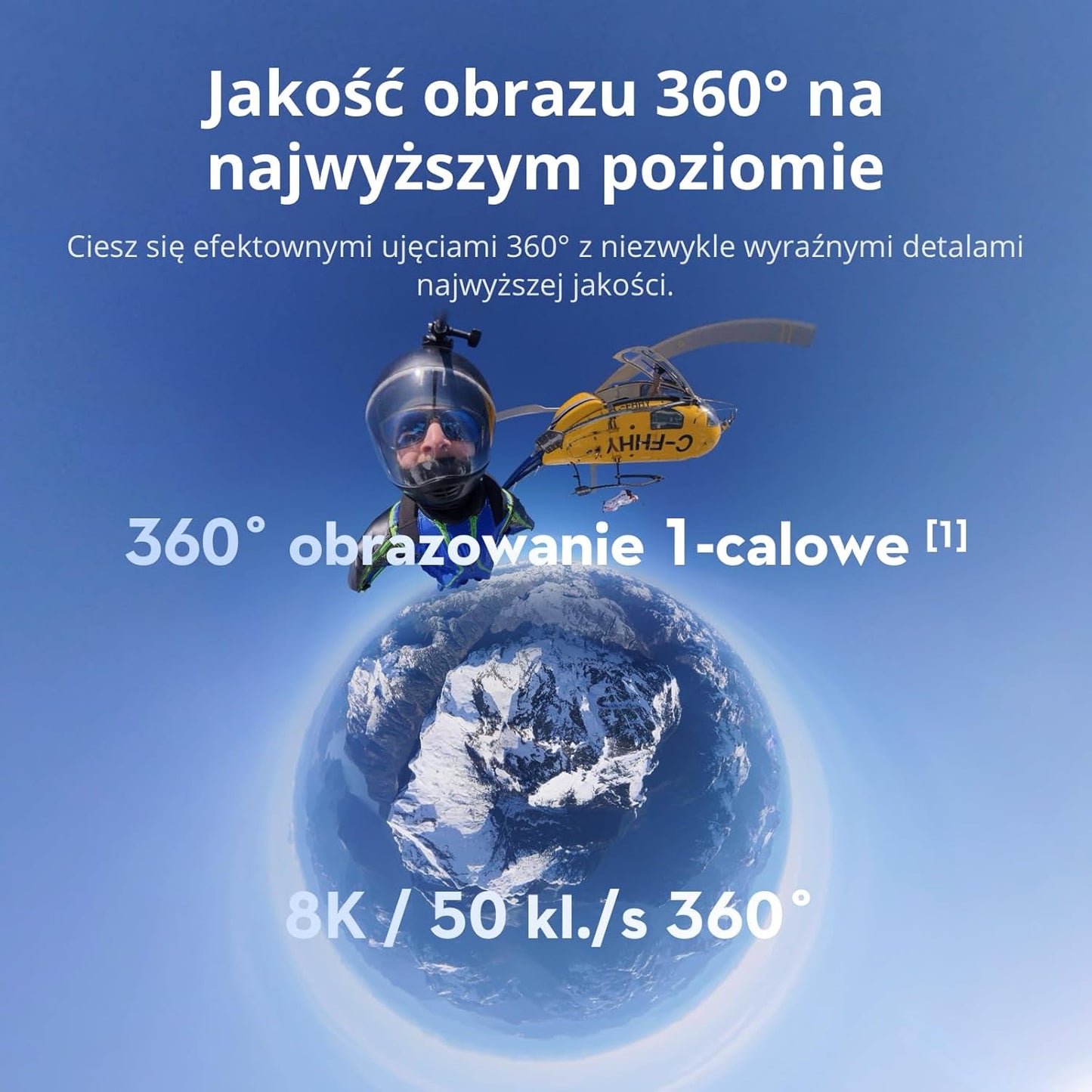 DJI Osmo 360 Standard Combo, kamera 360 z 1-calowym obrazem 360°, natywne wideo 8K 360°, wideo 4K/120 kl./s i 170°, zdjęcie 120 MP 360°, nagrywanie 100 min 8K, wodoodporna, kamera sportowa do