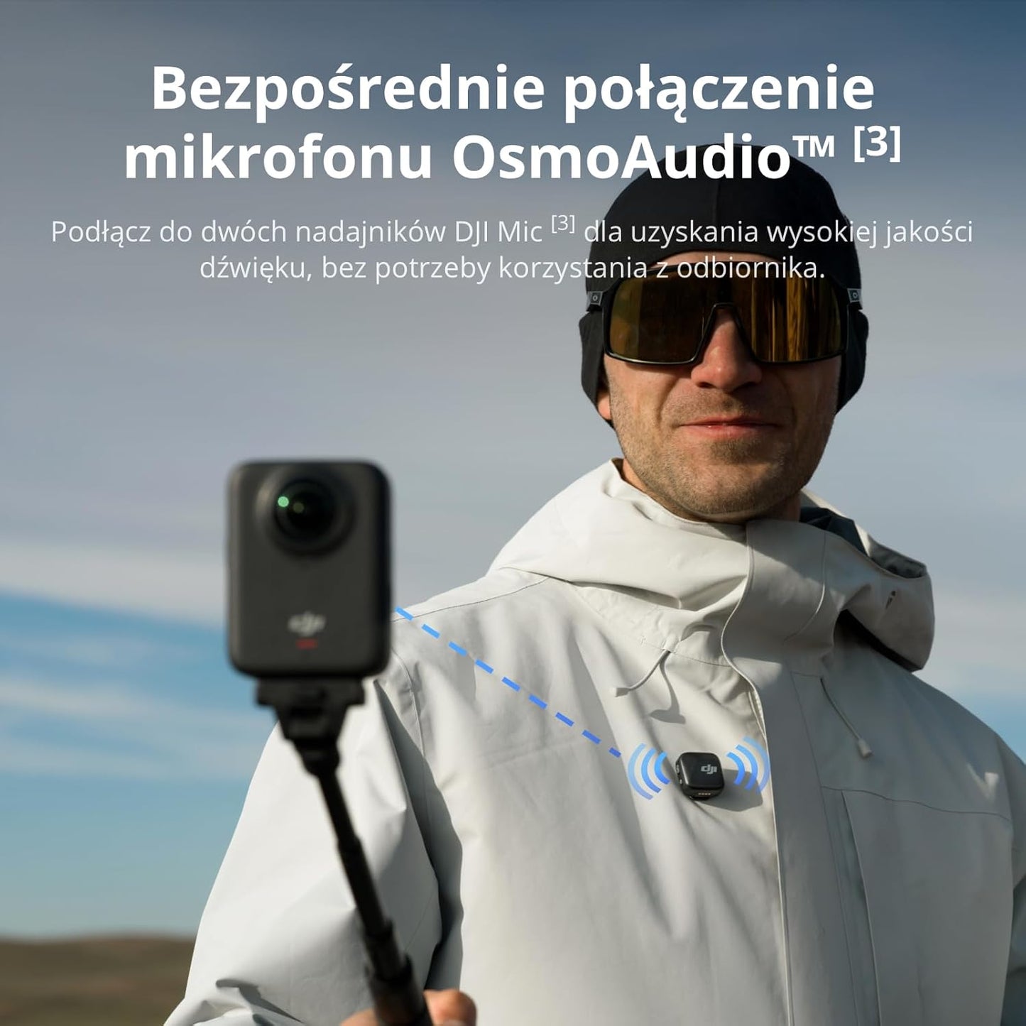 DJI Osmo 360 Standard Combo, kamera 360 z 1-calowym obrazem 360°, natywne wideo 8K 360°, wideo 4K/120 kl./s i 170°, zdjęcie 120 MP 360°, nagrywanie 100 min 8K, wodoodporna, kamera sportowa do